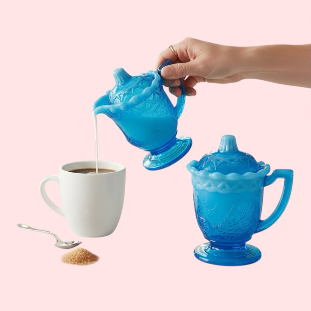 Westmoreland Strutting Peacocks Cream and Sugar Set